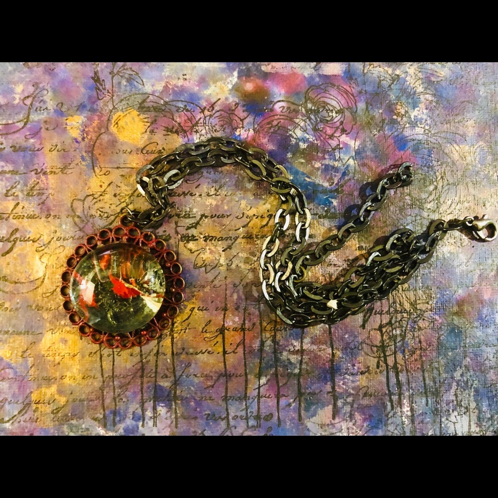 Abstract art on black chain
